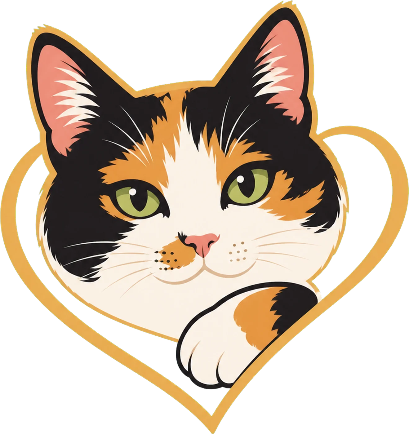 Bonnie's soft calico paw emblem printed on a stainless water bottle