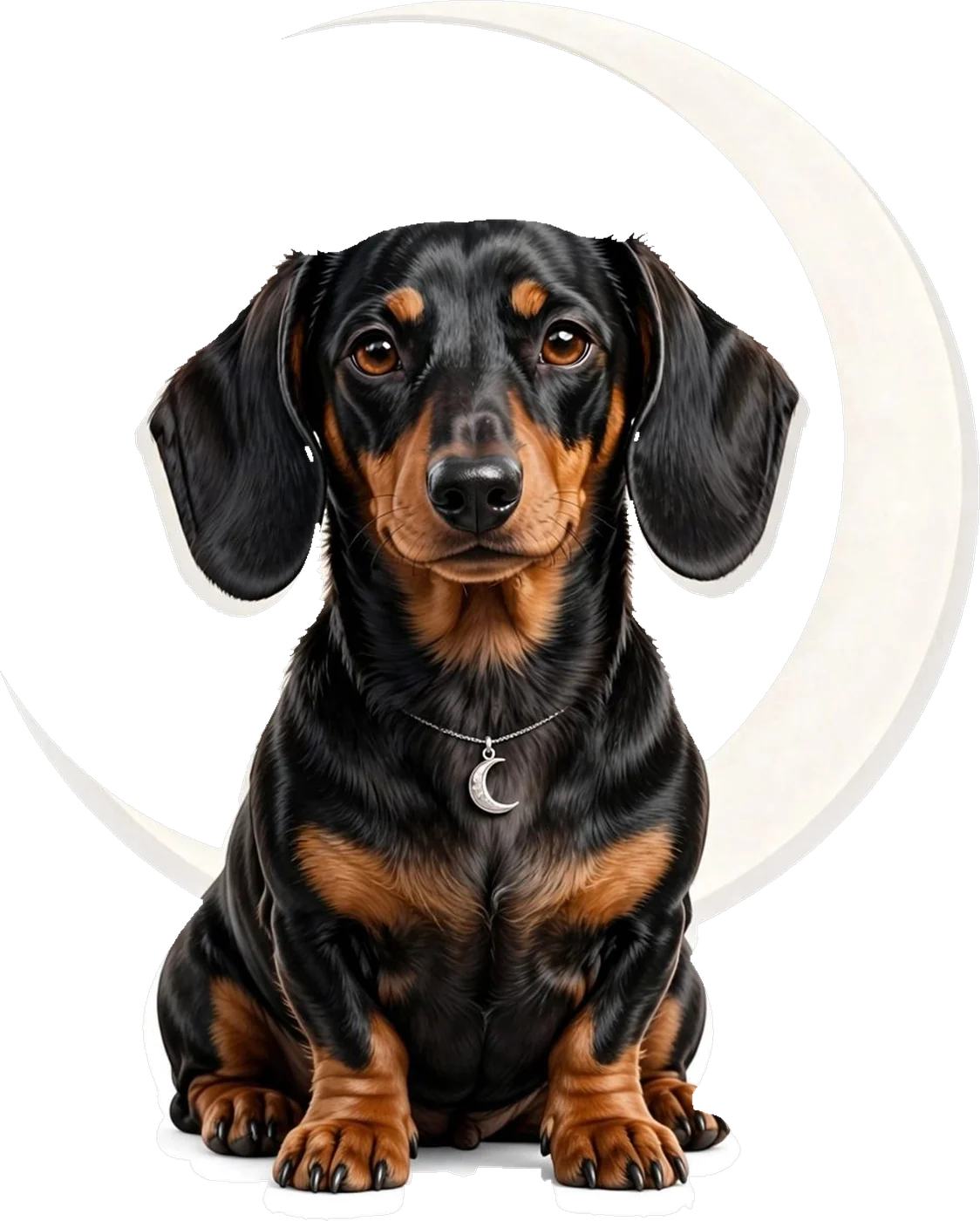 Luna beneath her guardian moon, printed on a stainless skinny tumbler