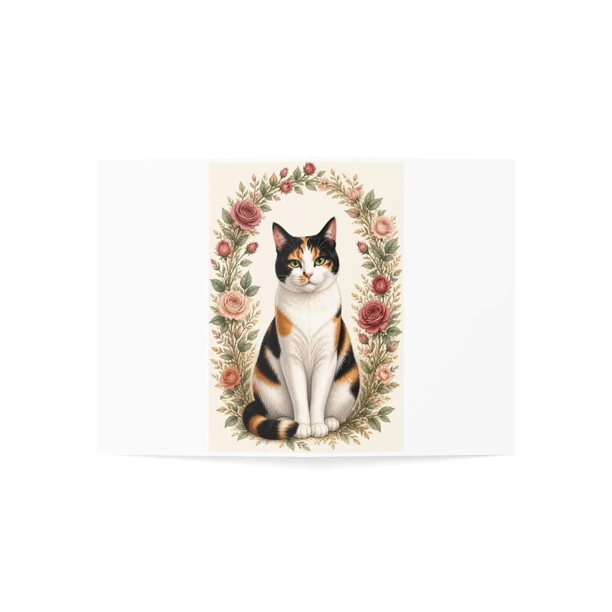 An elegant botanical portrait of Bonnie printed on a folded greeting card