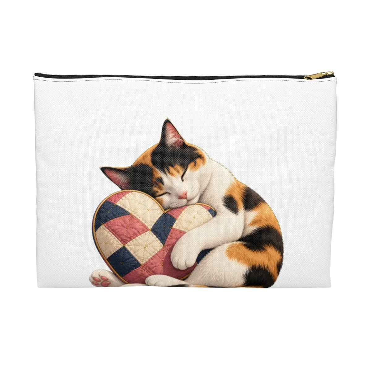 The accessory pouch in Black zipper, with the SalchiLuna design printed on it