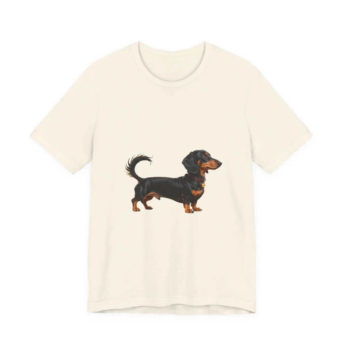 The tee in Natural, with the SalchiLuna design printed on it
