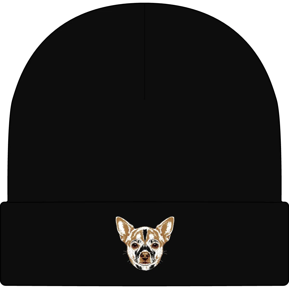 Bruno's head mark on the cuff of a knit beanie
