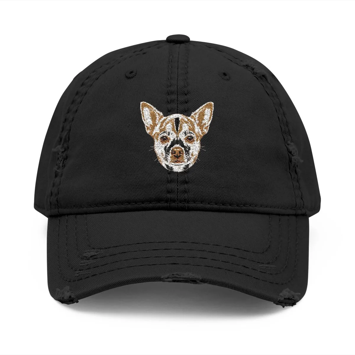 Bruno's head mark on the front of an unstructured dad hat