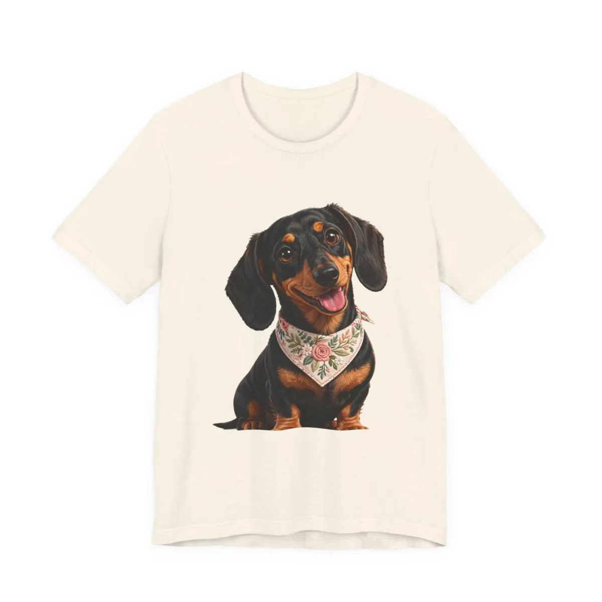 The tee in Natural, with the SalchiLuna design printed on it