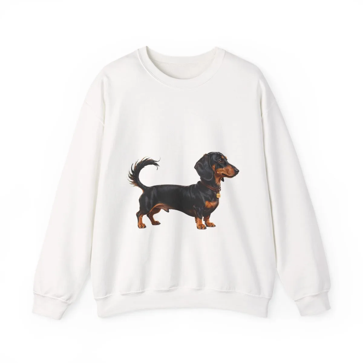 Luna standing in profile — the coat illustration printed beside your family role