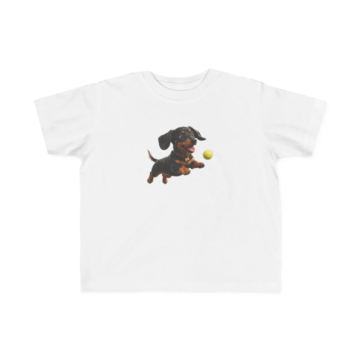 The toddler fine jersey tee in White, with the SalchiLuna design printed on it