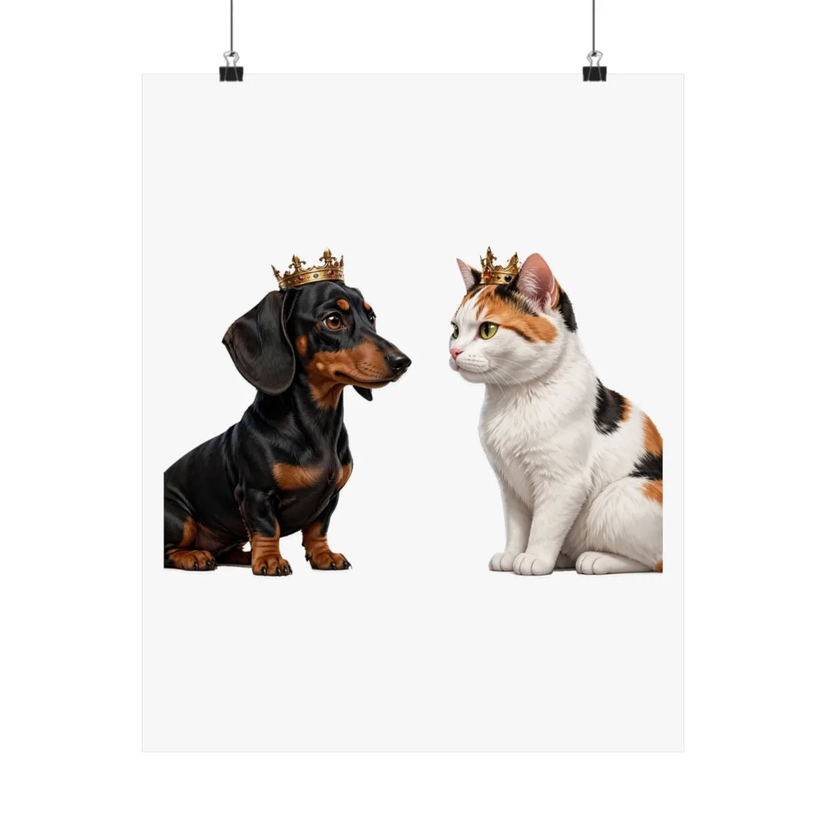 Luna and Bonnie facing off, printed on matte art paper